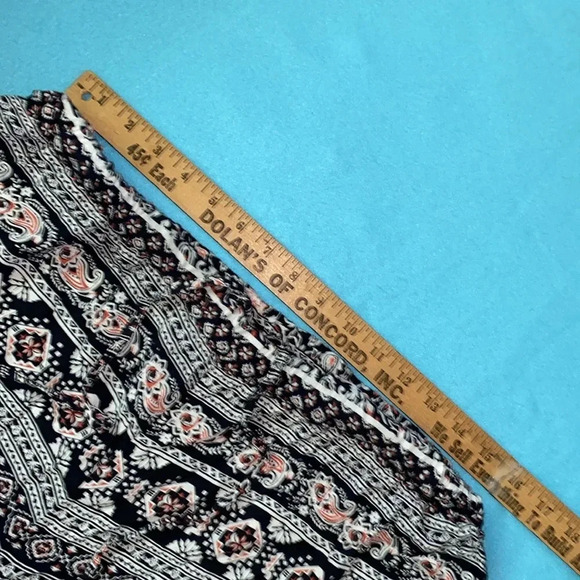 BOCABAY floral pull on crop pants elastic waistband drawstring 2 pockets size PL - Picture 6 of 9